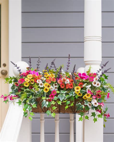 fake flowers outdoor window box